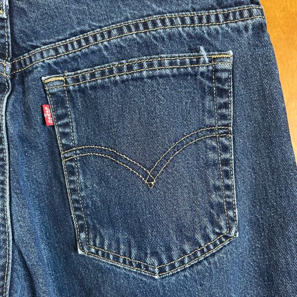 LEVI'S 577 Vintage 90s Capri Jeans High Rise Loose Fit Dark Wash Women's 32x22 - Picture 5 of 8